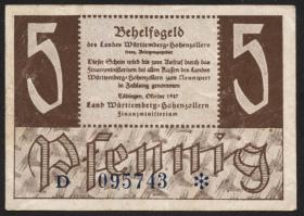 R.214b: Württemberg 5 Pf. 1947 (3) 