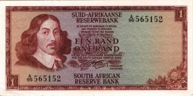Südafrika / South Africa P.110a 1 Rand (1966) (Afrikaans) (1) 