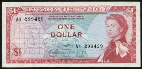 Ost Karibik / East Caribbean P.13a 1 Dollar (1965) (3) 