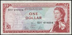 Ost Karibik / East Caribbean P.13d 1 Dollar (1965) (3) 