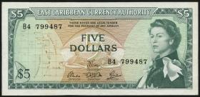 Ost Karibik / East Caribbean P.14e 5 Dollars (1965) (2) 