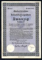Ehestandsdarlehen 20 Reichsmark 1933 (2) mit Stempel 