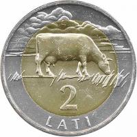 Lettland 2 Lati 1999 Kuh 