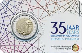 Belgien 2 Euro 2022 Gemeinschaftsausgabe "35 Jahre Erasmus-Programm" Coincard (fläm.) 