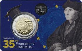 Frankreich 2 Euro 2022 Gemeinschaftsausgabe "35 Jahre Erasmus-Programm" Coincard 