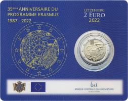 Luxemburg 2 Euro 2022 Gemeinschaftsausgabe "35 Jahre Erasmus-Programm" Coincard 