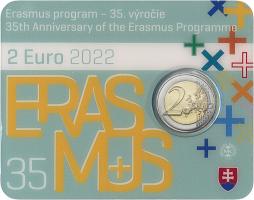 Slowakei 2 Euro 2022 Gemeinschaftsausgabe "35 Jahre Erasmus-Programm" Coincard 