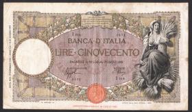 Italien / Italy P.051d 500 Lire 1940 (3-) 