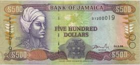 Jamaika / Jamaica P.77b 500 Dollars 1996 (3) 