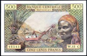 Äquat.-Afrikan.-Staaten P.04c 500 Francs (1963) C Kongo (1) 