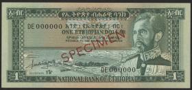 Äthiopien / Ethiopia P.25s 1 Dollar (1966) Specimen (1) 