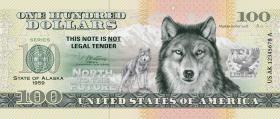 USA State Dollar - 100 Dollars (2022) Alaska - Wolf  (1) 