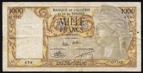 Algerien / Algeria P.107b 1000 Francs 1956 (3/4) 