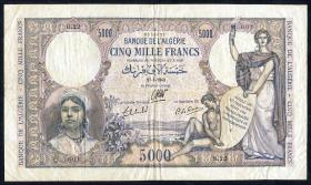 Algerien / Algeria P.090 5.000 Francs 27.1.1942 (3-) 