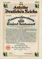 Anleihe des Deutschen Reiches 1000 Mark 1935 (1-) 