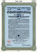 10.000 Mark Schatzanweisung des Deutschen Reichs 1941 (1-) 