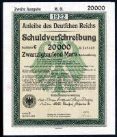 Anleihe des Deutschen Reiches 20.000 Mark 1922 (1-) 