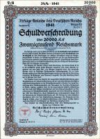 20.000 Mark Schatzanweisung des Deutschen Reichs 1941 (1-) 