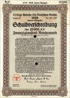 Anleihe des Deutschen Reiches 20.000 Mark 1938 (1-) 