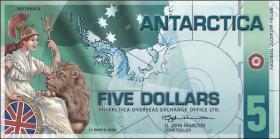 Antarctica 5 Dollars 2008 Polymer (1) 