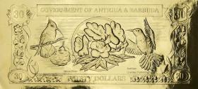 Antigua & Barbuda P.CS1b 30 Dollars Goldbanknote (1) "Vögel" 