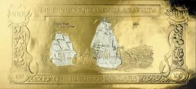 Antigua & Barbuda P.CS5b 100 Dollars Gold/Silber-Banknote "Captain Howell Davis and the King James" 