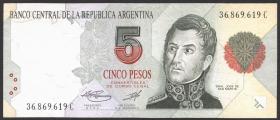 Argentinien / Argentina P.341b 5 Pesos (1992-1997) (1) 