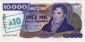 Argentinien / Argentina P.322d 10 Australes (1985) auf 10000 Pesos (1) 