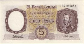 Argentinien / Argentina P.275a 5 Pesos (1960-62) (1) 