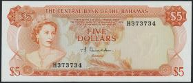 Bahamas P.37a 5 Dollars L. 1974 (1) 
