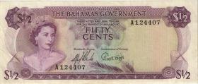 Bahamas P.26a 1/2 Dollar 1968 (3) 