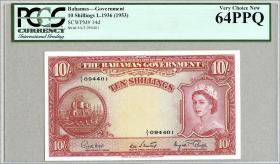 Bahamas P.14d 10 Shillings (1953) (1) 