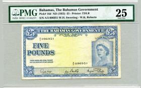 Bahamas P.16d 5 Pounds (1953) (3) 