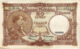 Belgien / Belgium P.116 20 Francs 1948 (3-) 