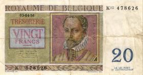 Belgien / Belgium P.132b 20 Francs 1956 (3) 