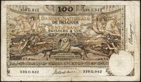Belgien / Belgium P.071 100 Francs 12.9.1914 (4) 