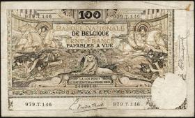 Belgien / Belgium P.078 100 Francs0 1919-1920 (4) 