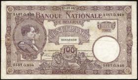 Belgien / Belgium P.095 100 Francs 1921-1927 (3) 