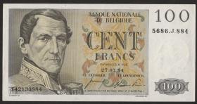 Belgien / Belgium P.129b 100 Francs 1954 (2+) 