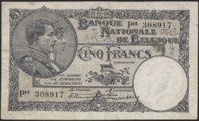 Belgien / Belgium P.093 5 Francs 1923 (3) 