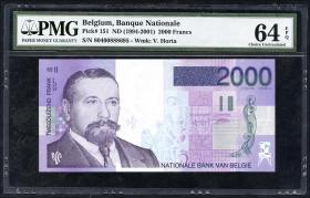 Belgien / Belgium P.151 2000 Francs (1994-2001) (1) 
