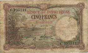 Belgisch-Kongo / Belgian Congo P.08a 5 Francs 2.7.1926 Elisabethville (4) 