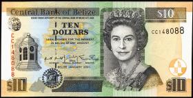 Belize P.62b 10 Dollars 2001 (1) 