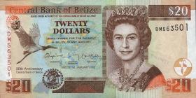 Belize P.72 20 Dollars 2012 Gedenkbanknote (1) 