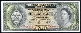 Belize P.36c 10 Dollars 1976 (3+) 