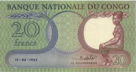 Kongo / Congo P.004a 20 Francs 15.6.1962 (1) 