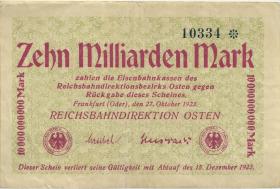 PS1231b Reichsbahn Frankfurt/Oder 10 Milliarden Mark 1923 (3) 