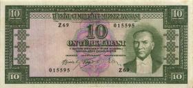 Türkei / Turkey P.160 10 Lira 1930 (1953) (3+) 