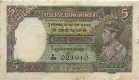 Indien / India P.018a 5 Rupien (1937) (3) 