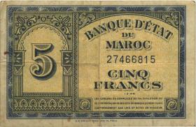 Marokko / Morocco P.24 5 Francs 1944 (3) 